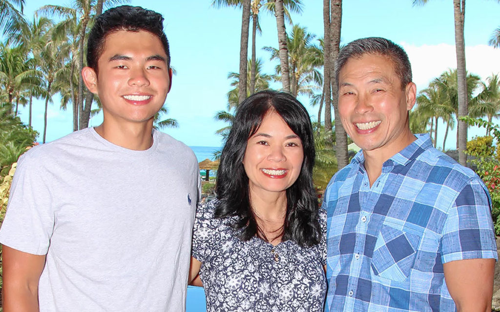 Dr. Mike Chang, Dr. Marie Tero and their son.